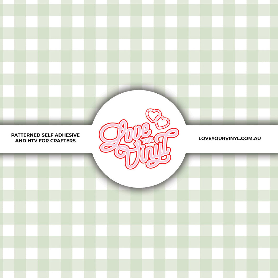 Pastel Gingham Green Patterned Vinyl LYV_2116
