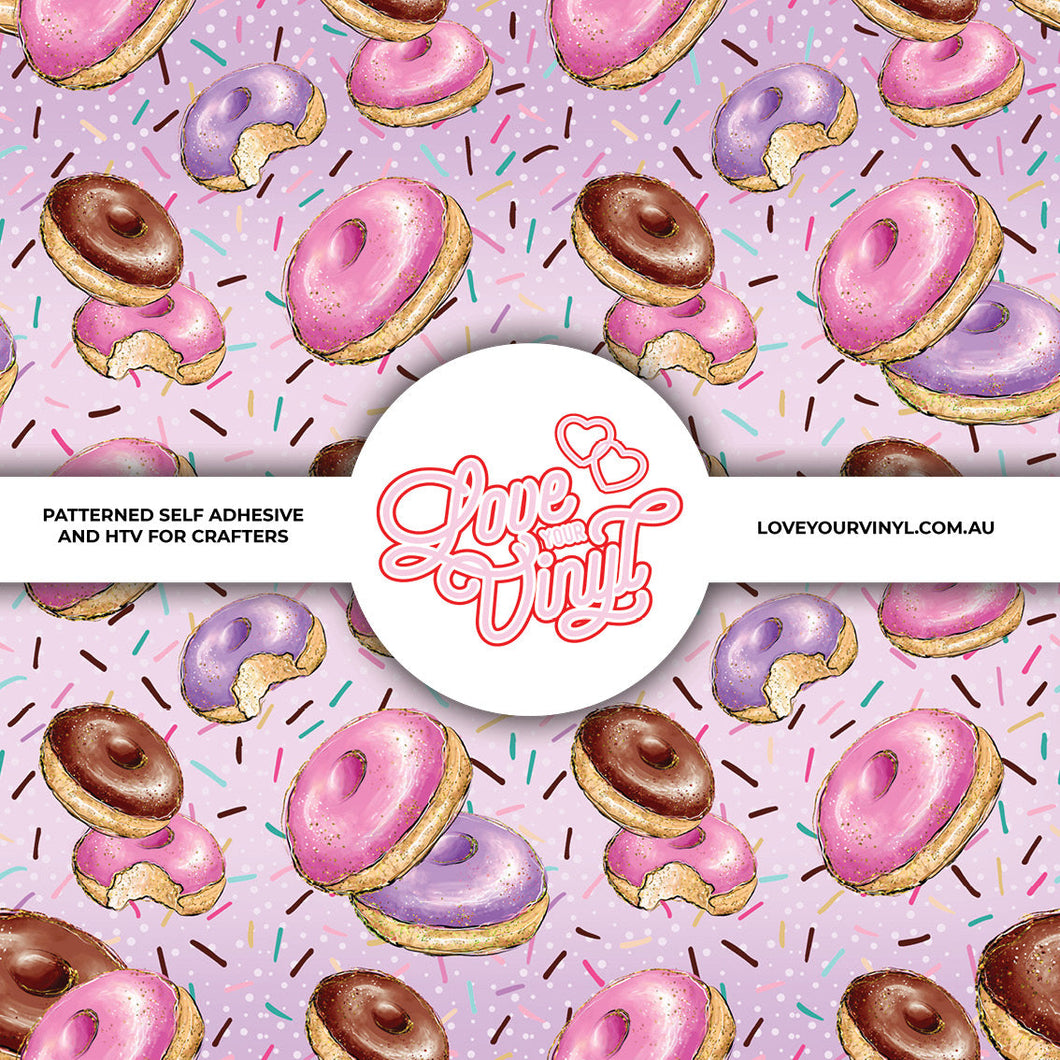 Pastel Pink Purple Donuts Patterned Vinyl LYV_2119