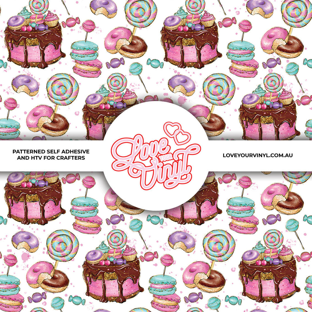 Pastel Sweet Shop Bakery Patterned Vinyl LYV_2120