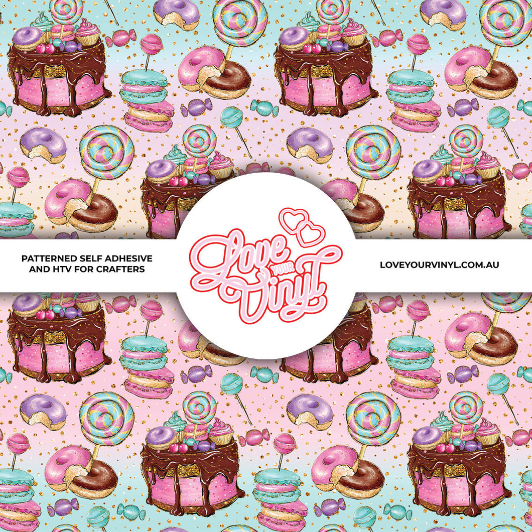 Pastel Sweet Shop Bakery Patterned Vinyl LYV_2121