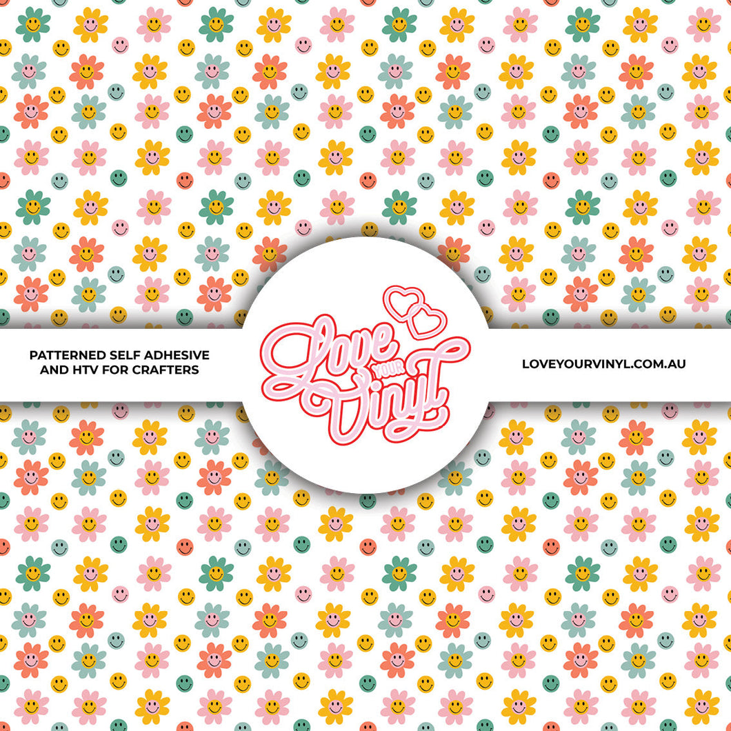 Retro Daisy Patterned Vinyl LYV_2132