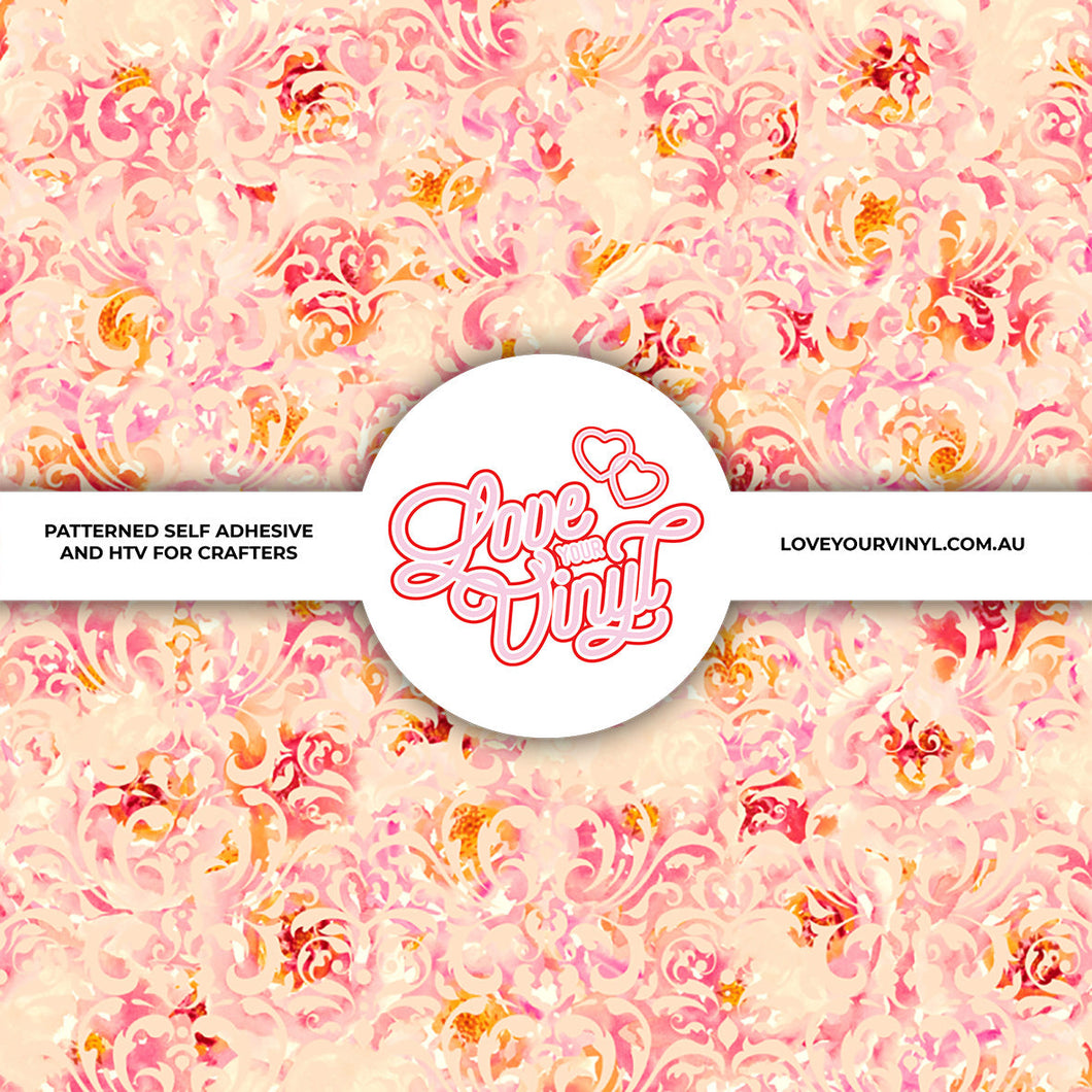 Damask Floral Patterned Vinyl LYV_215