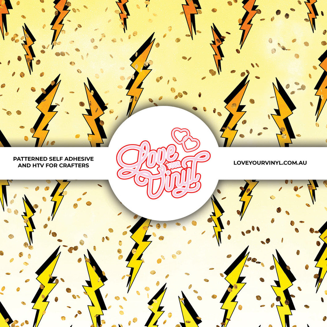 Comic Book Lightening Bolt Patterned Vinyl LYV_2178