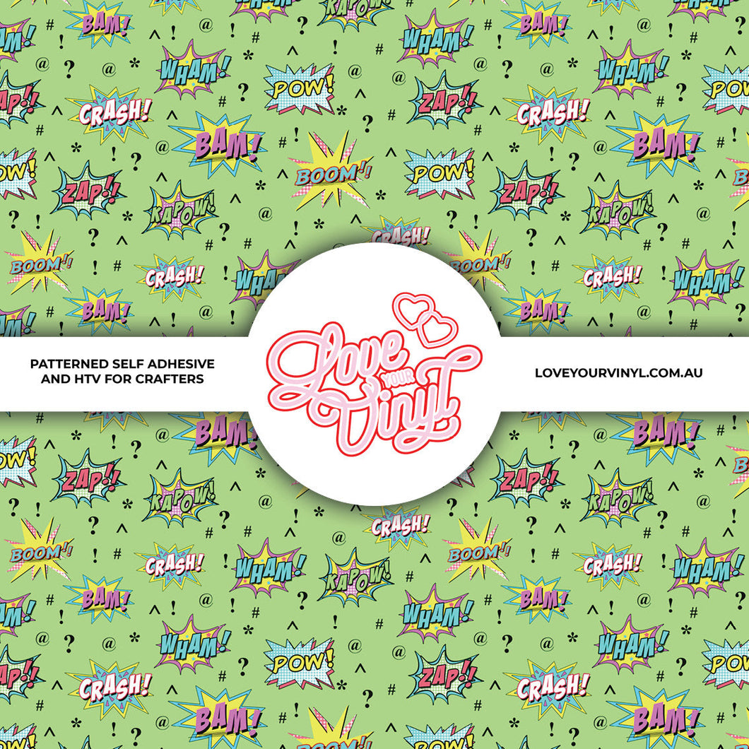 Comic Book Speech Bubbles Patterned Craft Vinyl LYV_2181