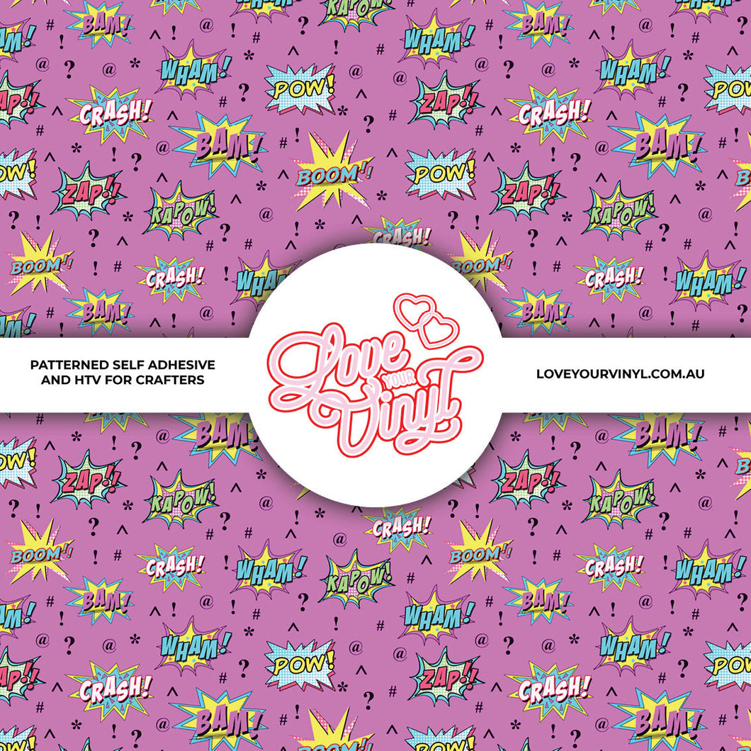 Comic Book Speech Bubbles Patterned Craft Vinyl LYV_2182