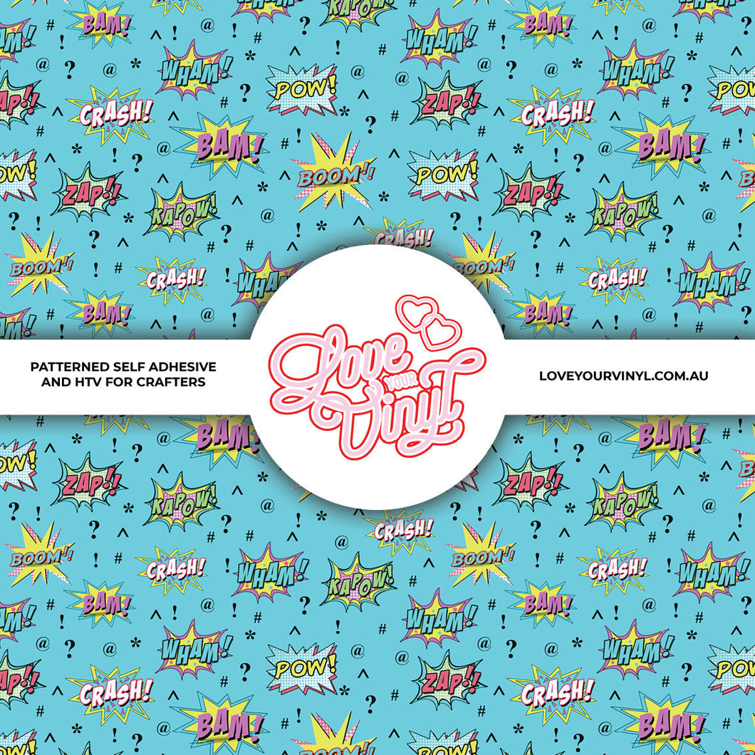 Comic Book Speech Bubbles Patterned Craft Vinyl LYV_2183