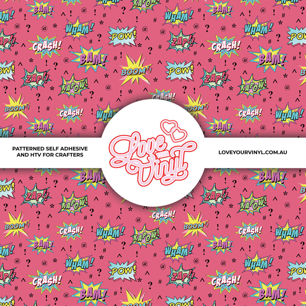 Comic Book Speech Bubbles Patterned Craft Vinyl LYV_2184