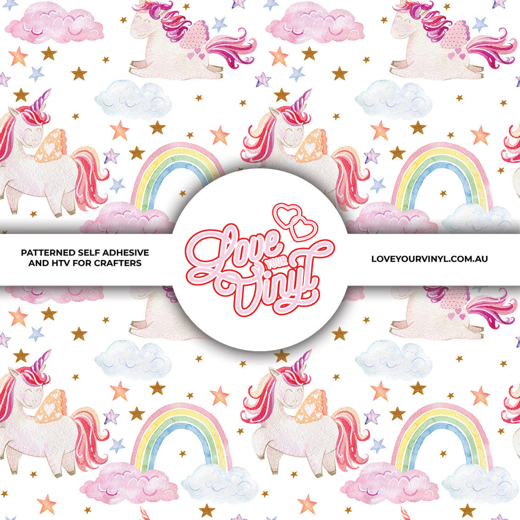 Unicorn Rainbows Princess Patterned Craft Vinyl LYV_2189