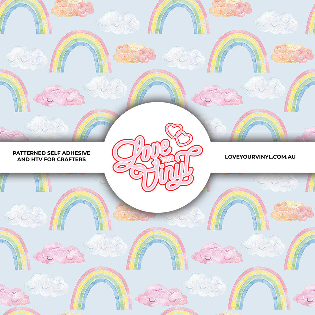 Pastel Watercolour Rainbows Patterned Craft Vinyl LYV_2190