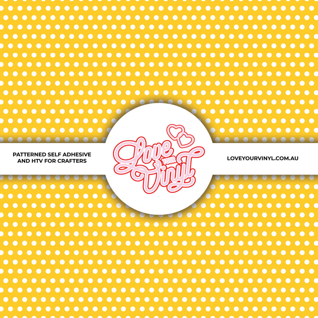 Yellow Polka Dots Bees Set Patterned Craft Vinyl LYV_2192