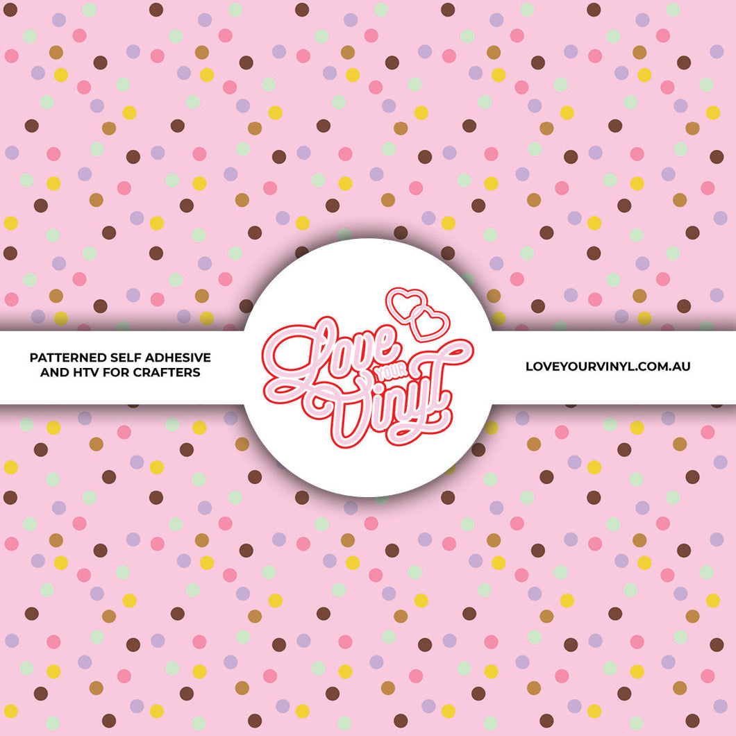 Pastel Pink Polka Dots Patterned Craft Vinyl LYV_2196