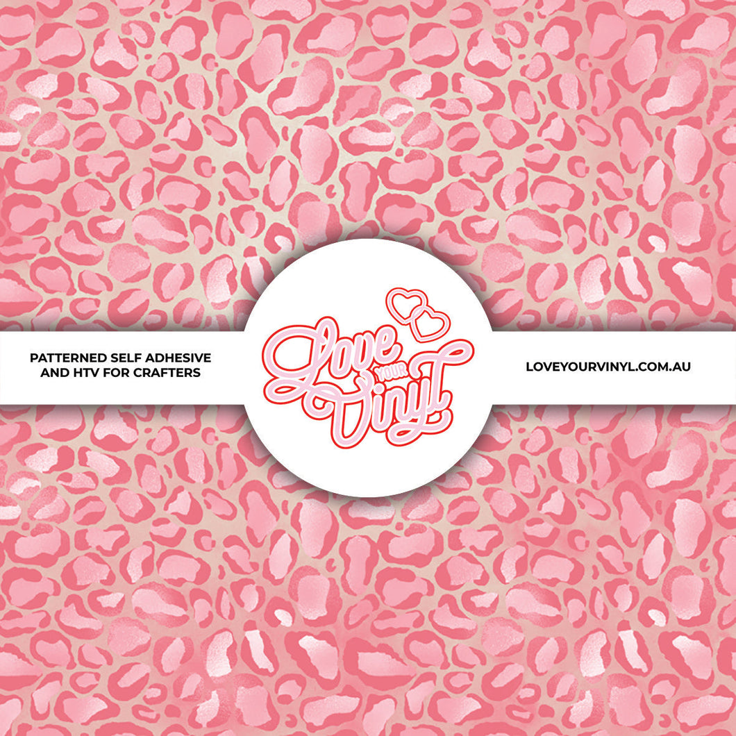 Pink Leopard Print Patterned Vinyl LYV_219