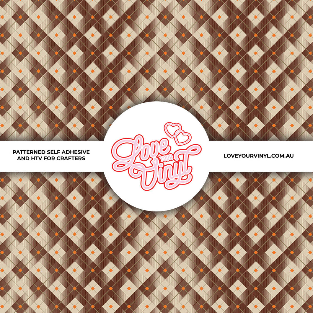 Brown Check Patterned Vinyl LYV_2213