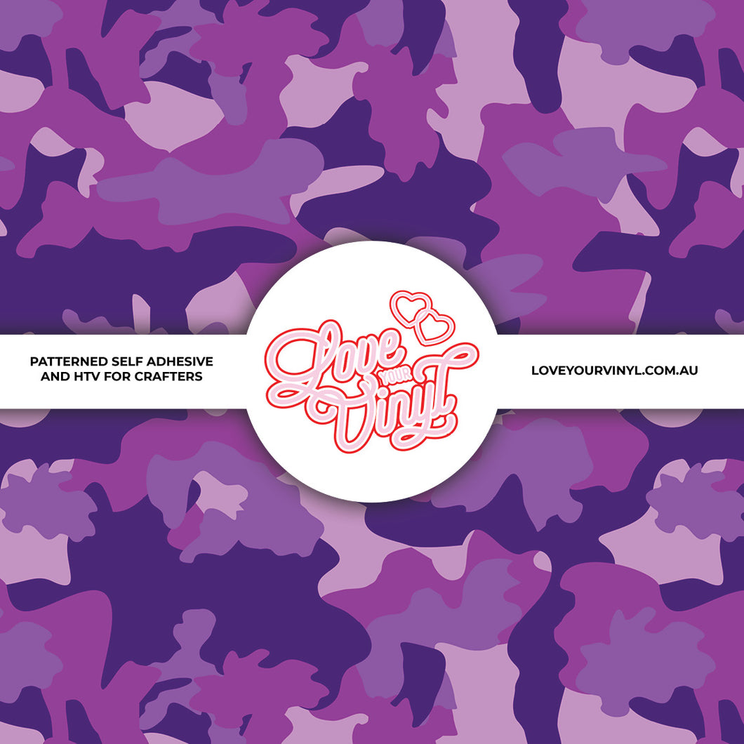 Purple Camo Patterned Vinyl LYV_2215