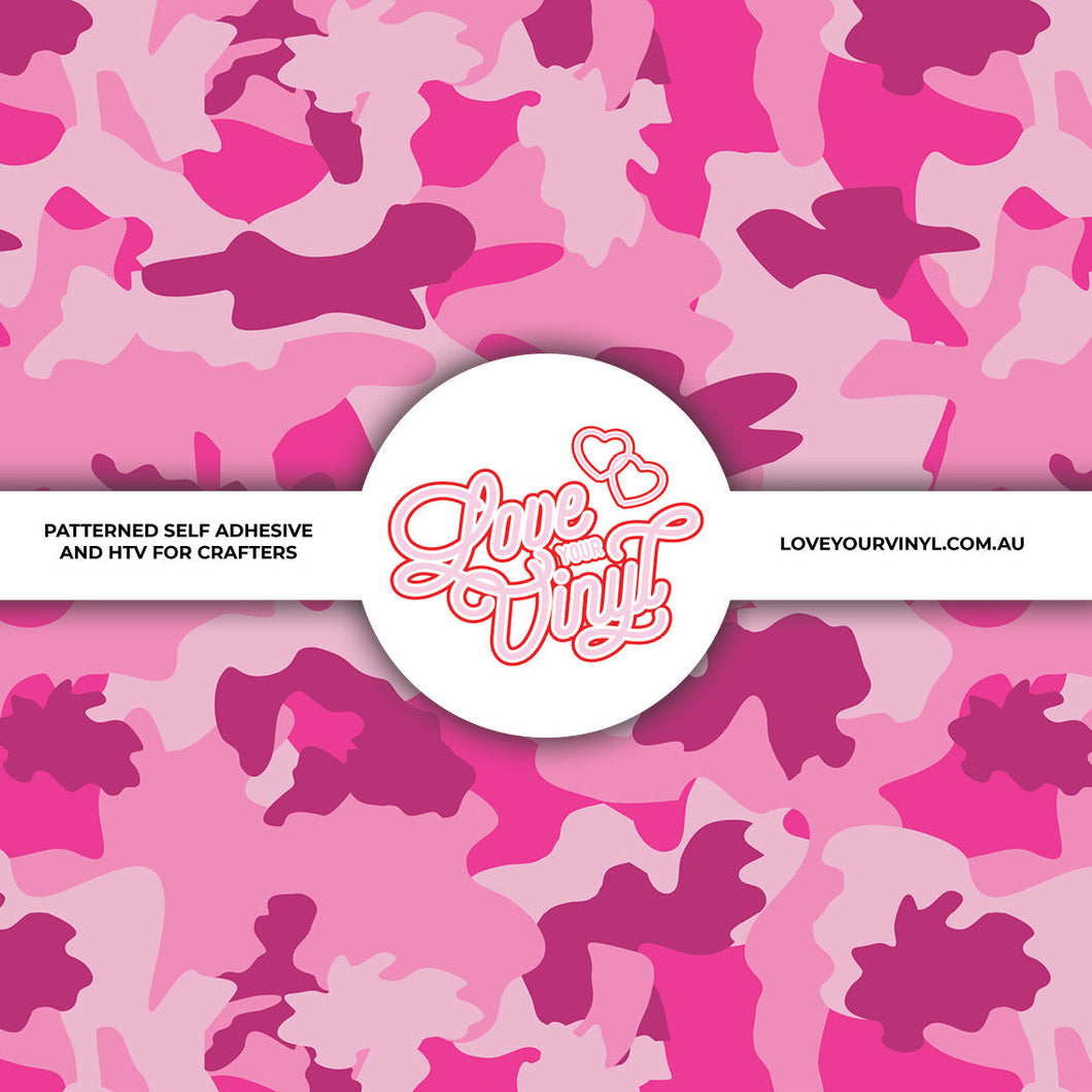 Pink Camo Patterned Vinyl LYV_2216