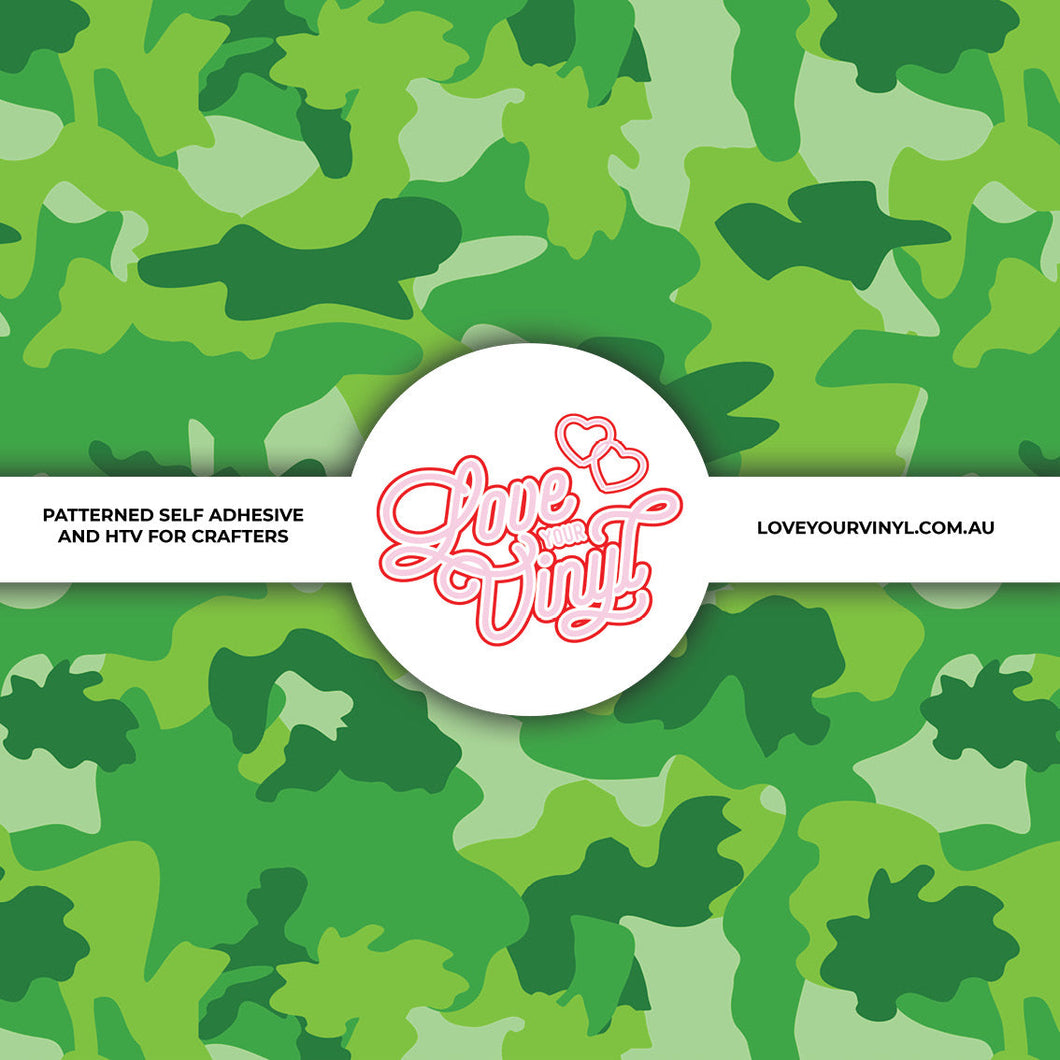 Green Camo Patterned Vinyl LYV_2217