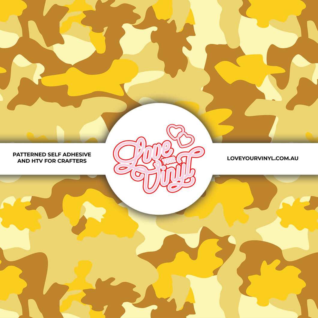 Yellow Camo Patterned Vinyl LYV_2218