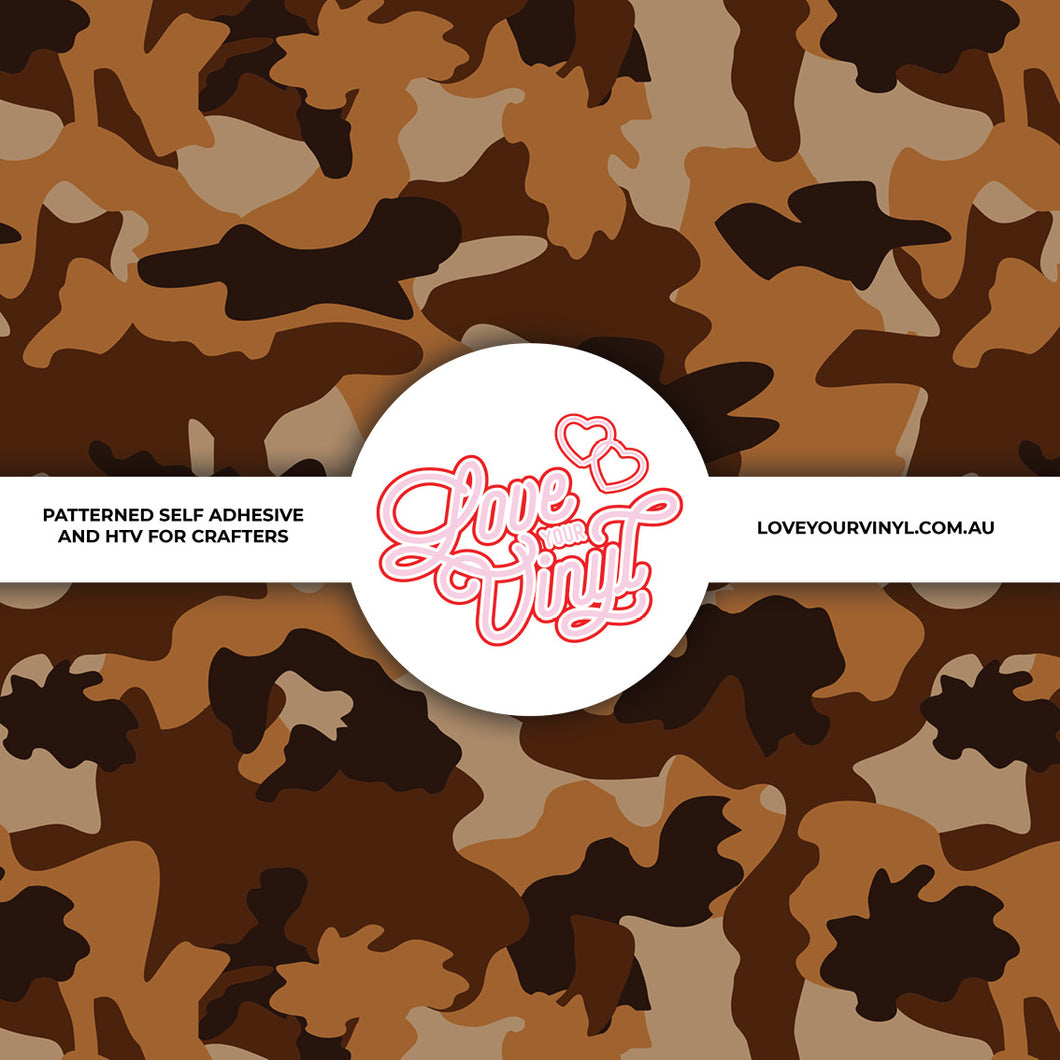 Brown Camo Patterned Vinyl LYV_2220