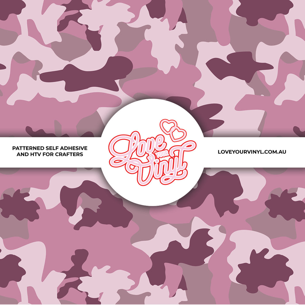 Mauve Camo Patterned Vinyl LYV_2222
