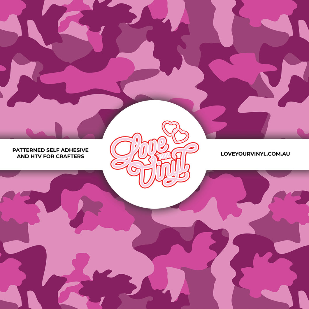Hot Pink Camo Patterned Vinyl LYV_2223