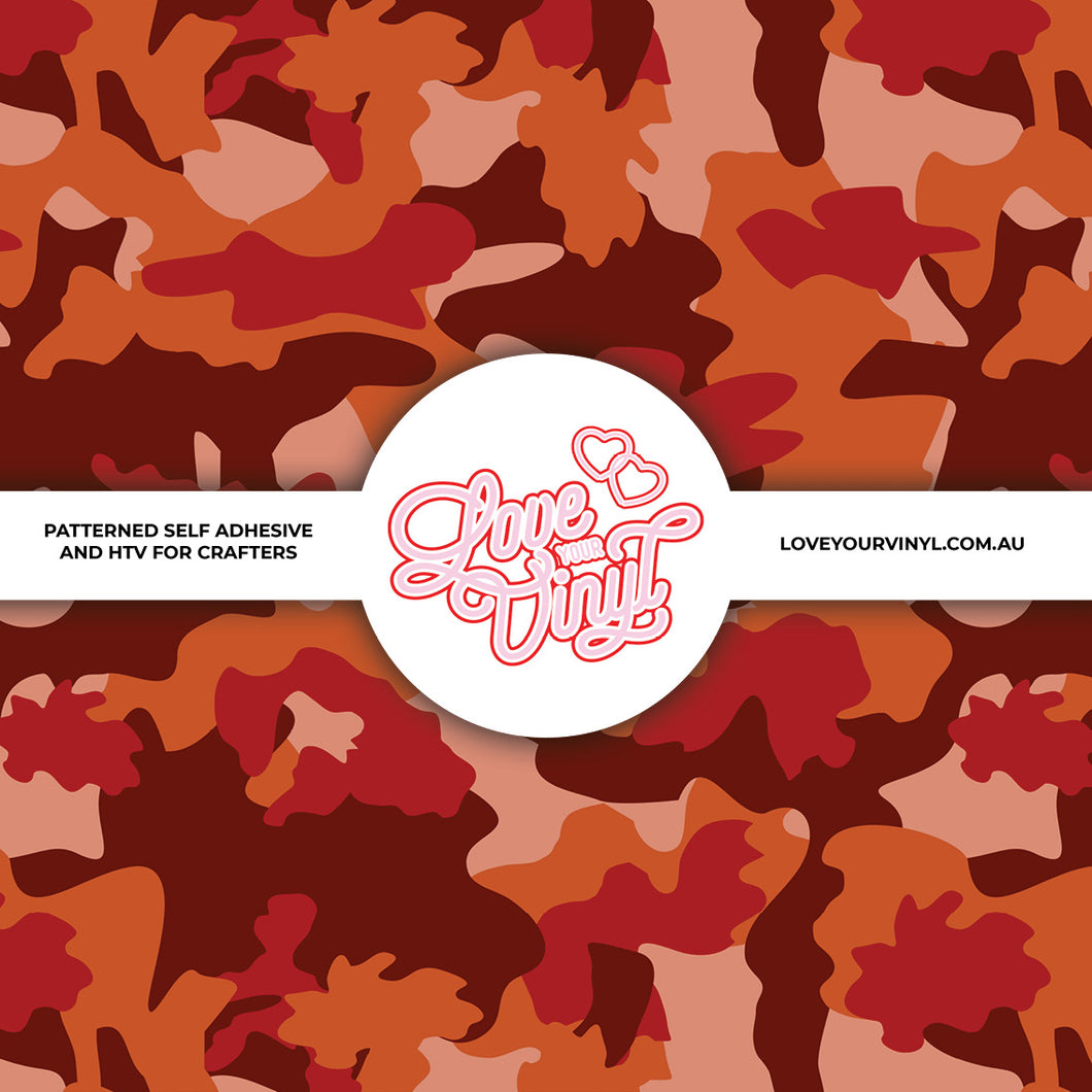 Red Camo Patterned Vinyl LYV_2229