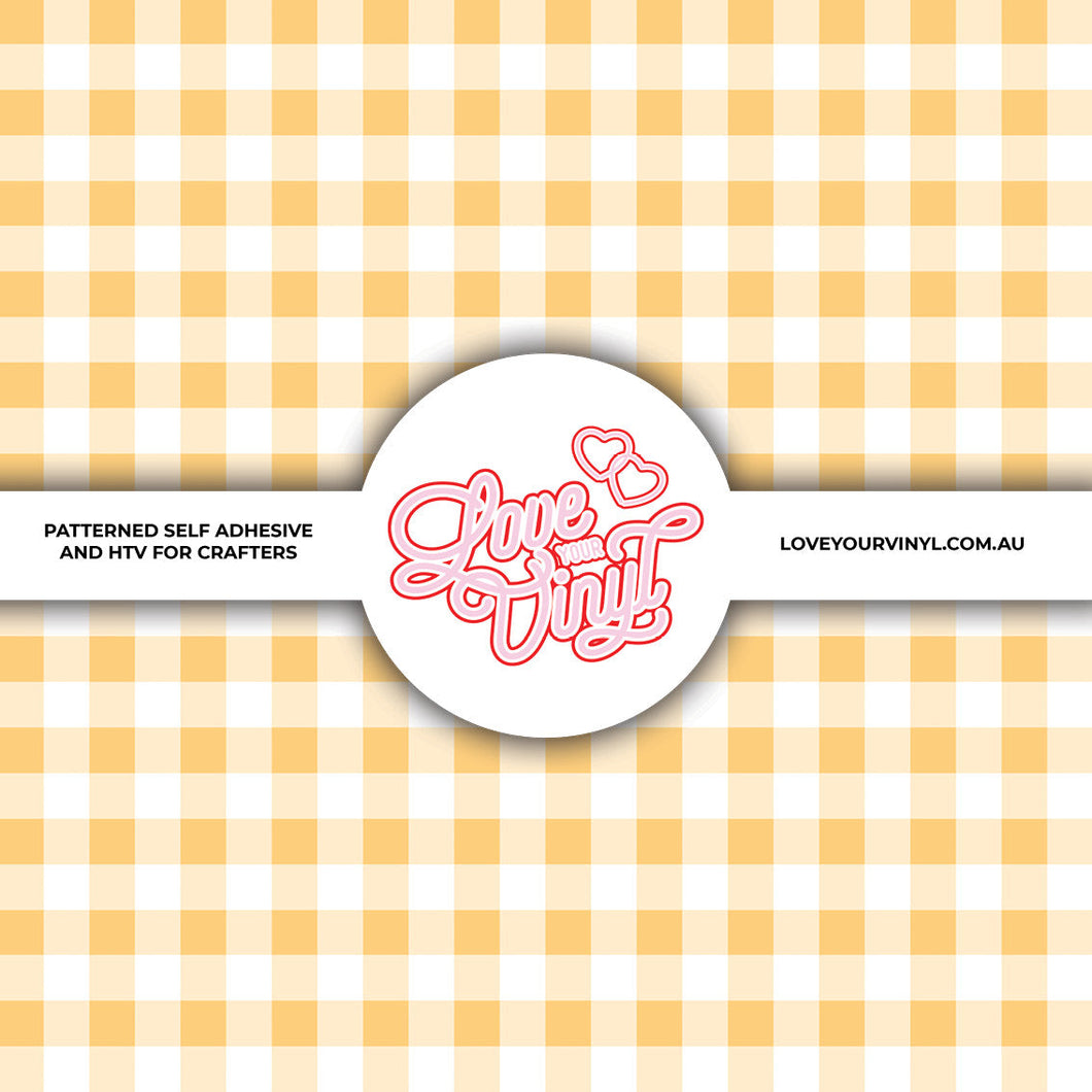 Mustard Yellow Gingham Patterned Vinyl LYV_2270