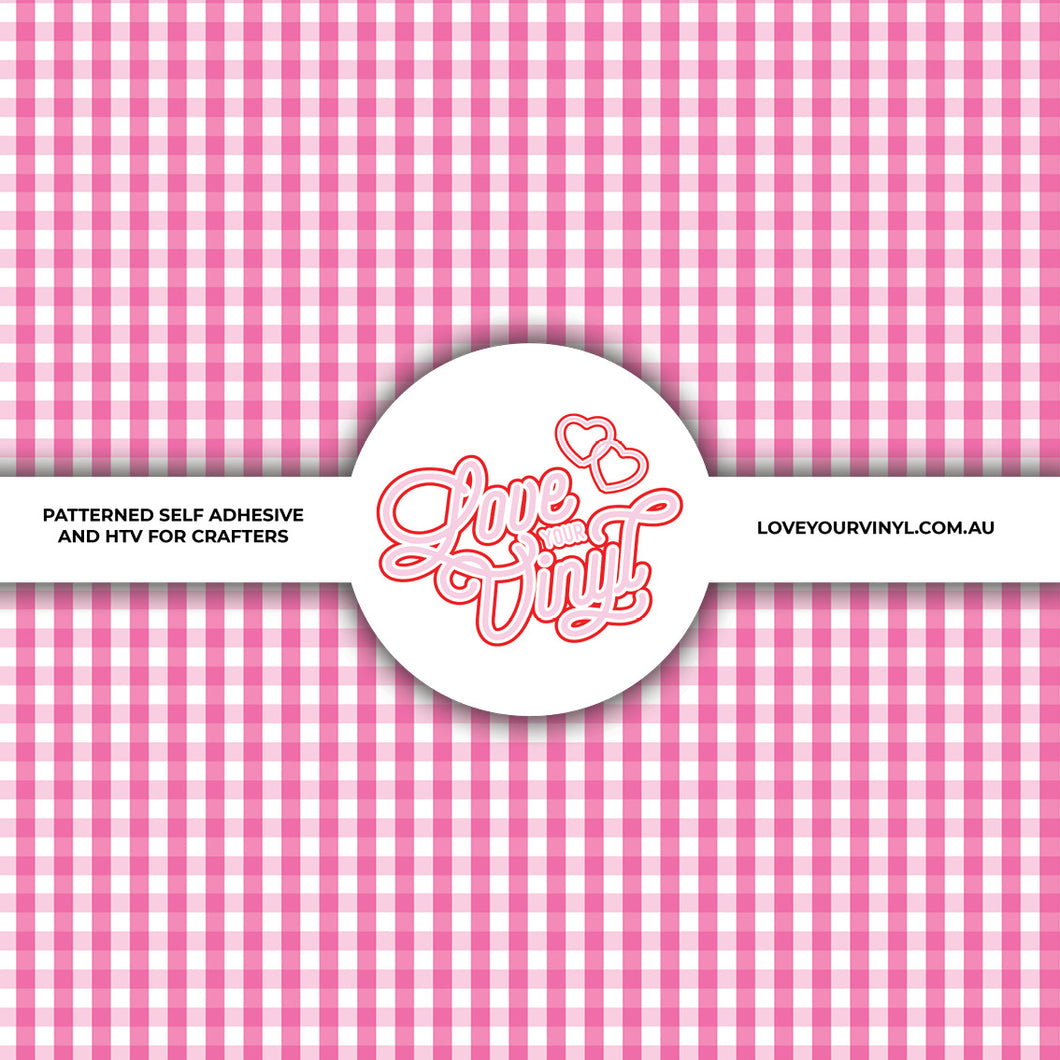 Pink Gingham Patterned Vinyl LYV_2289