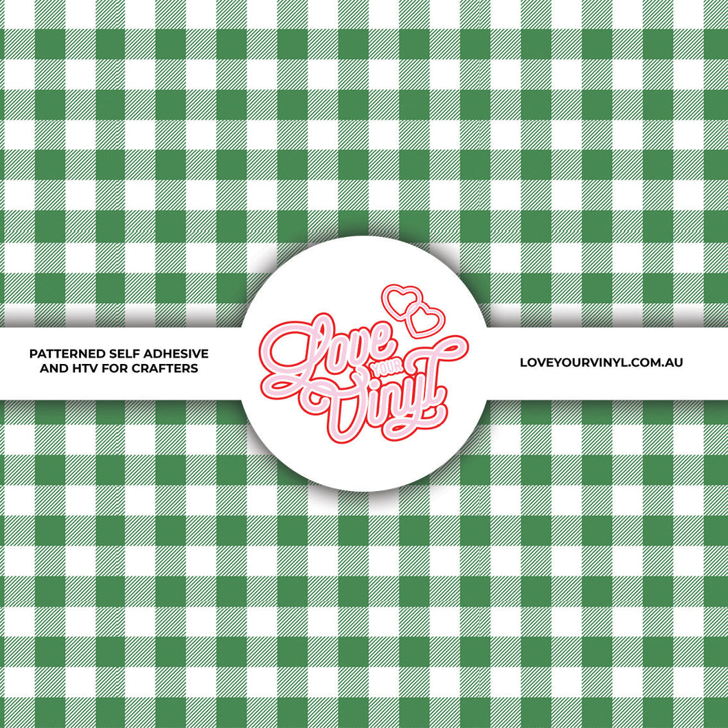 Green Gingham Patterned Vinyl LYV_2296