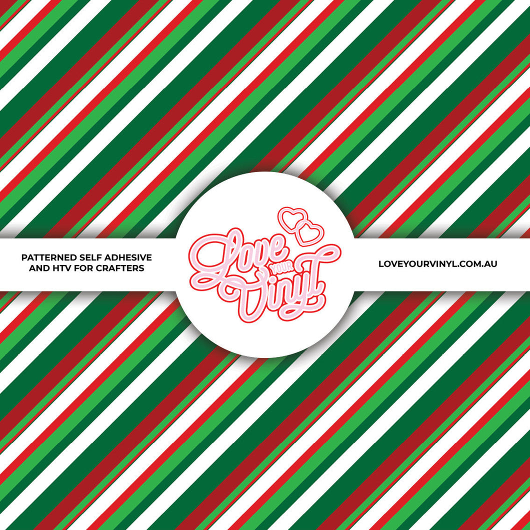 Christmas Stripes Patterned Vinyl LYV_2307