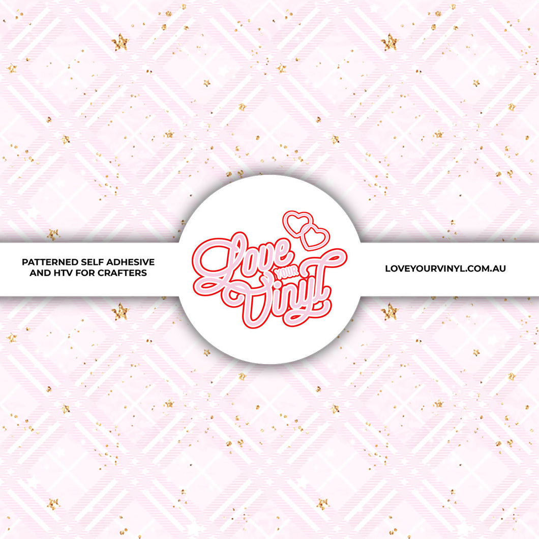 Pink Checks Patterned Vinyl LYV_230