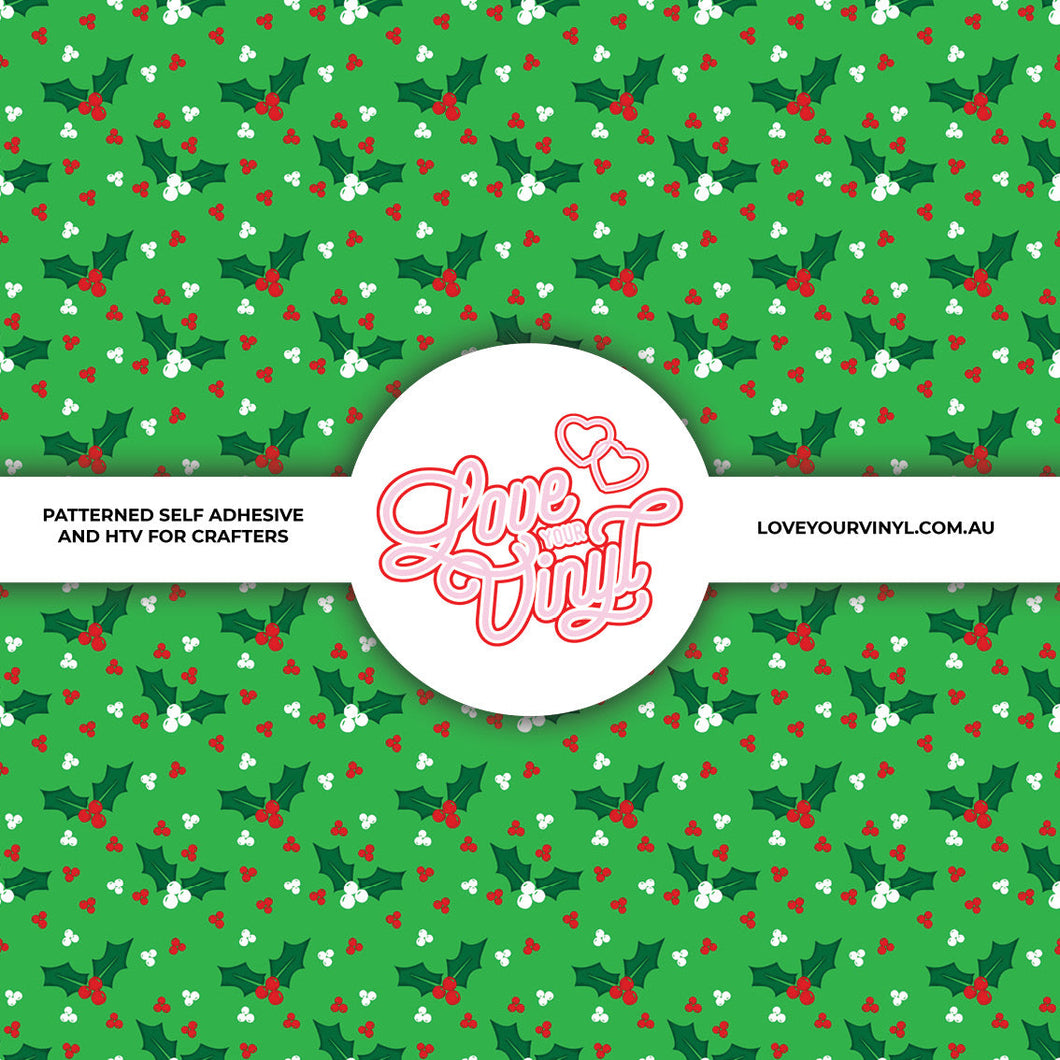 Christmas Holly Patterned Vinyl LYV_2310