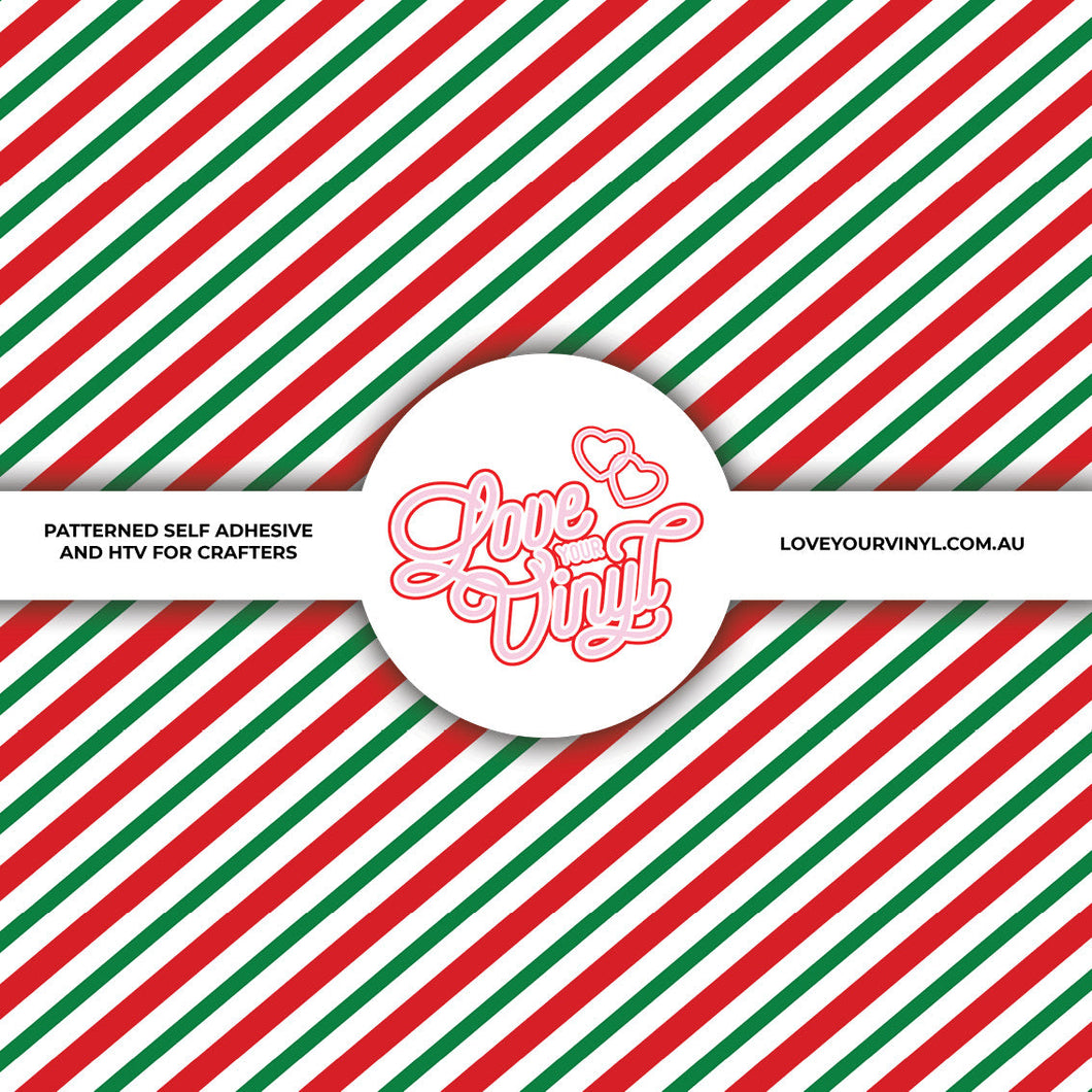 Christmas Stripes Patterned Vinyl LYV_2315