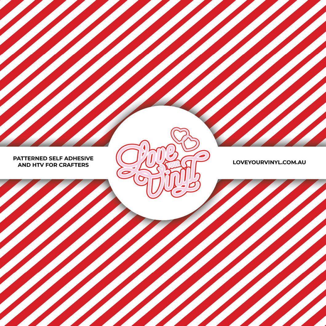 Christmas Candy cane Stripe Patterned Vinyl LYV_2316