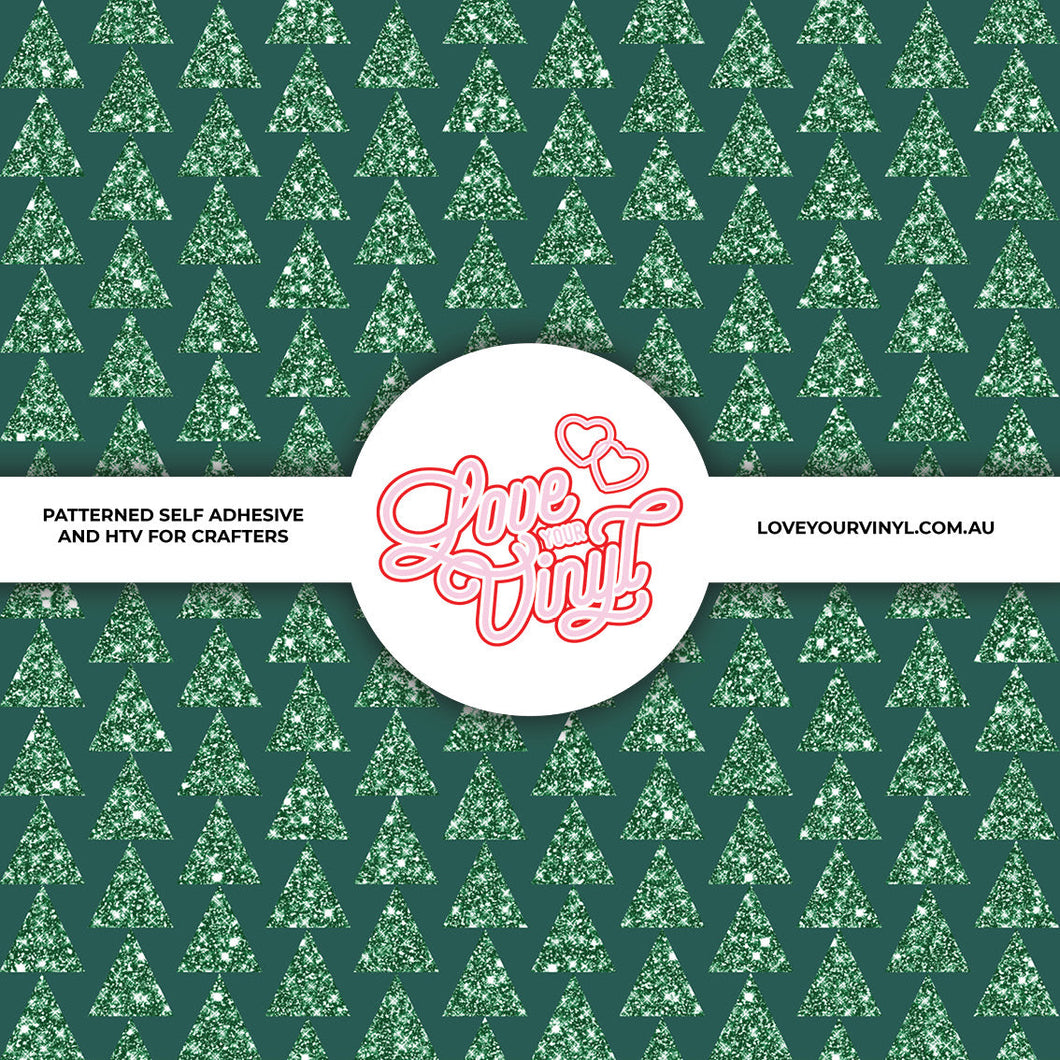 Glitter Christmas Trees Patterned Vinyl LYV_2326