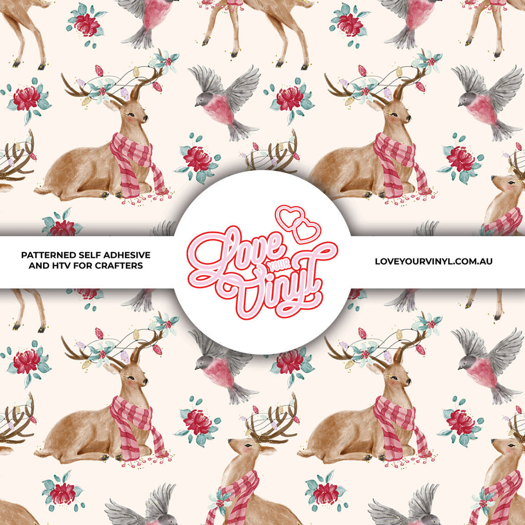 Christmas Deers Patterned Vinyl LYV_2330