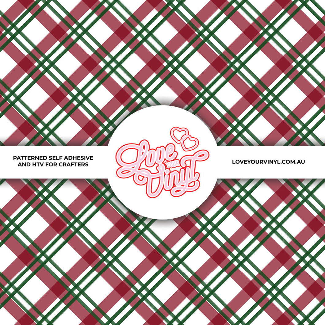 Christmas Check Patterned Vinyl LYV_2335