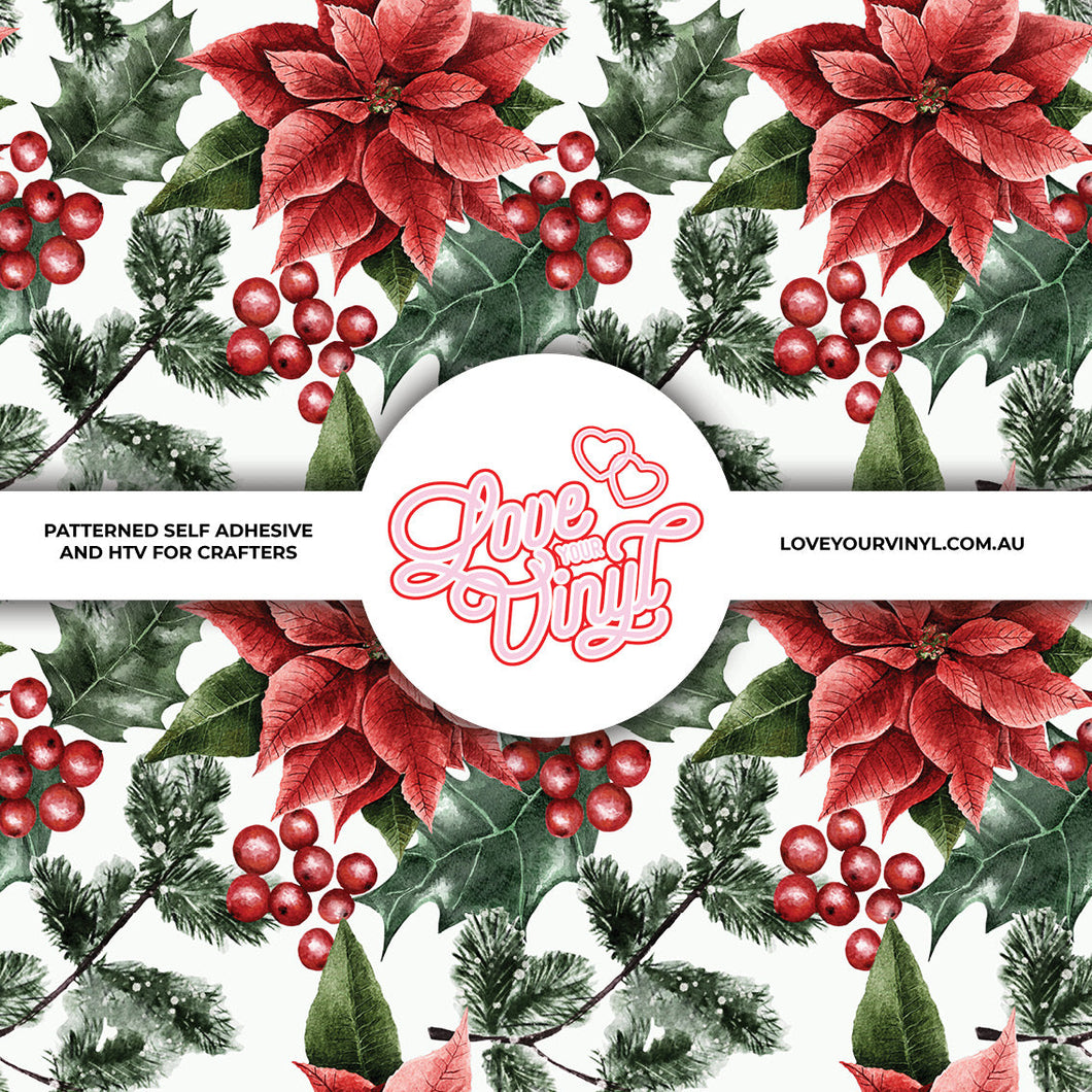 Christmas Floral Patterned Vinyl LYV_2339