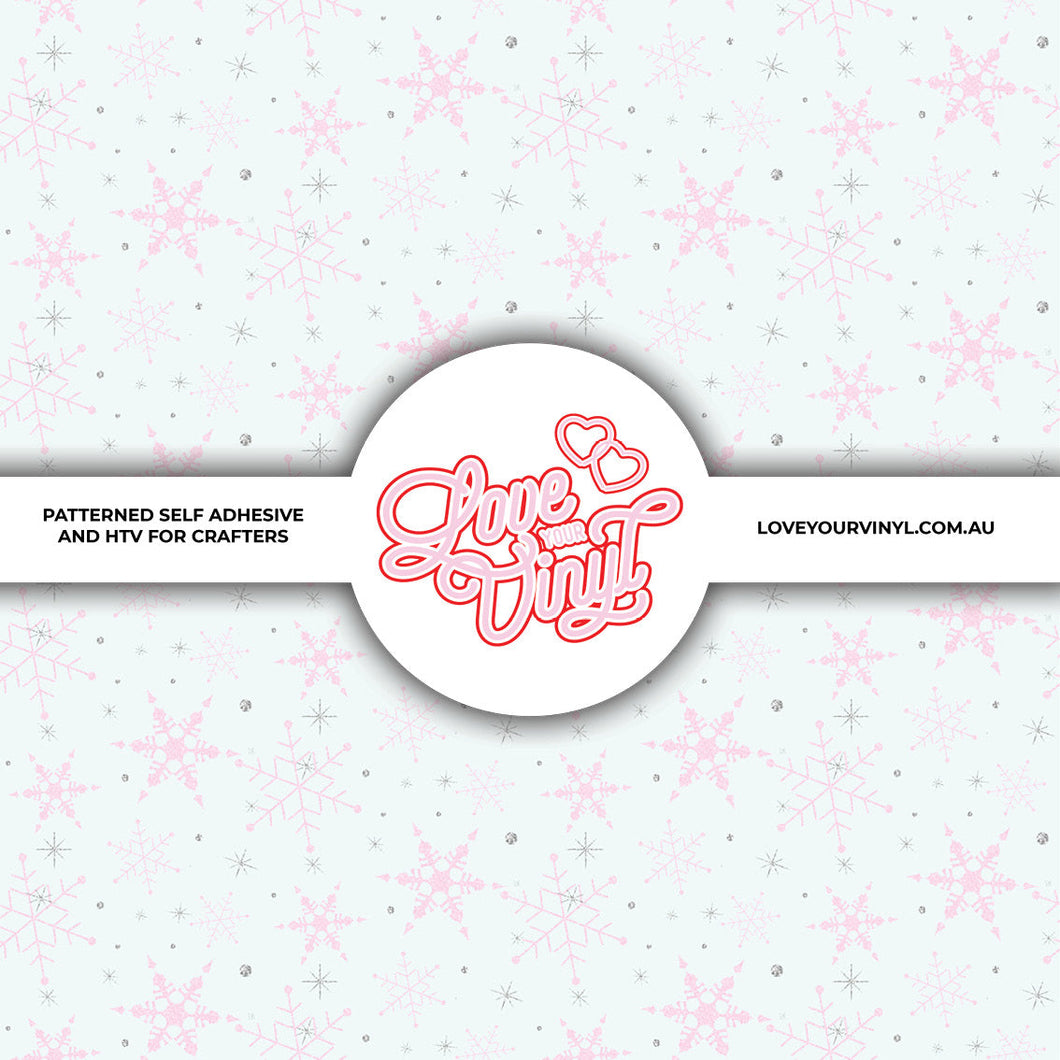 Pink and mint Christmas Snowflakes Patterned Vinyl LYV_2352