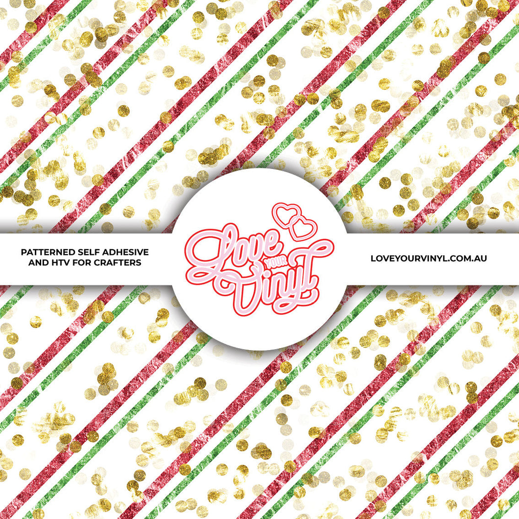 Christmas Stripes Patterned Vinyl LYV_2359