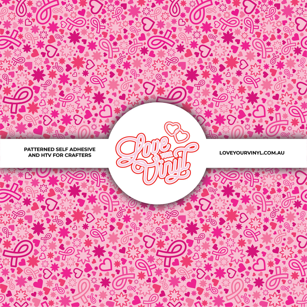 Pink Ribbon Breast Cancer Awareness Patterned Vinyl LYV_2393