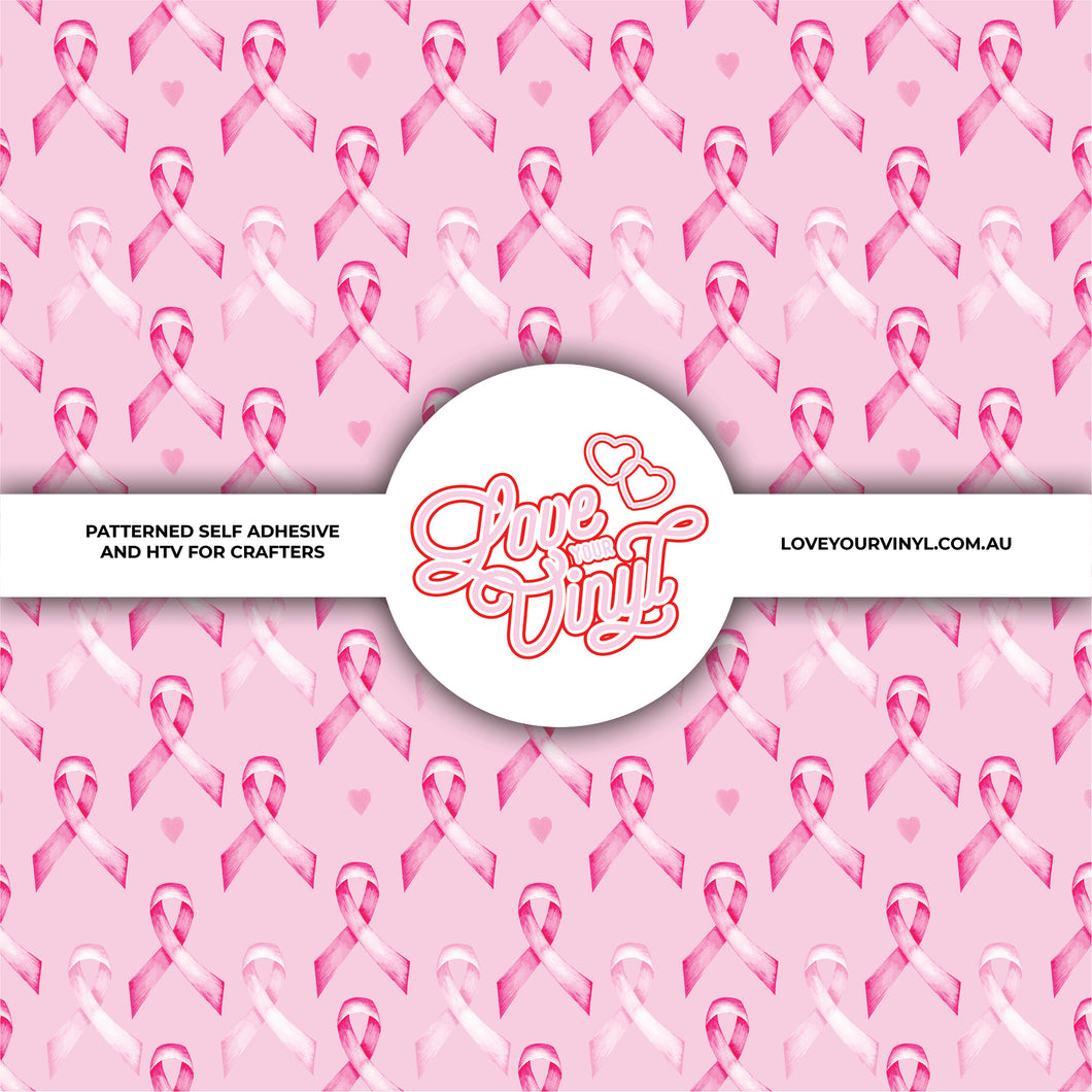 Pink Ribbon Breast Cancer Awareness Patterned Vinyl LYV_2404