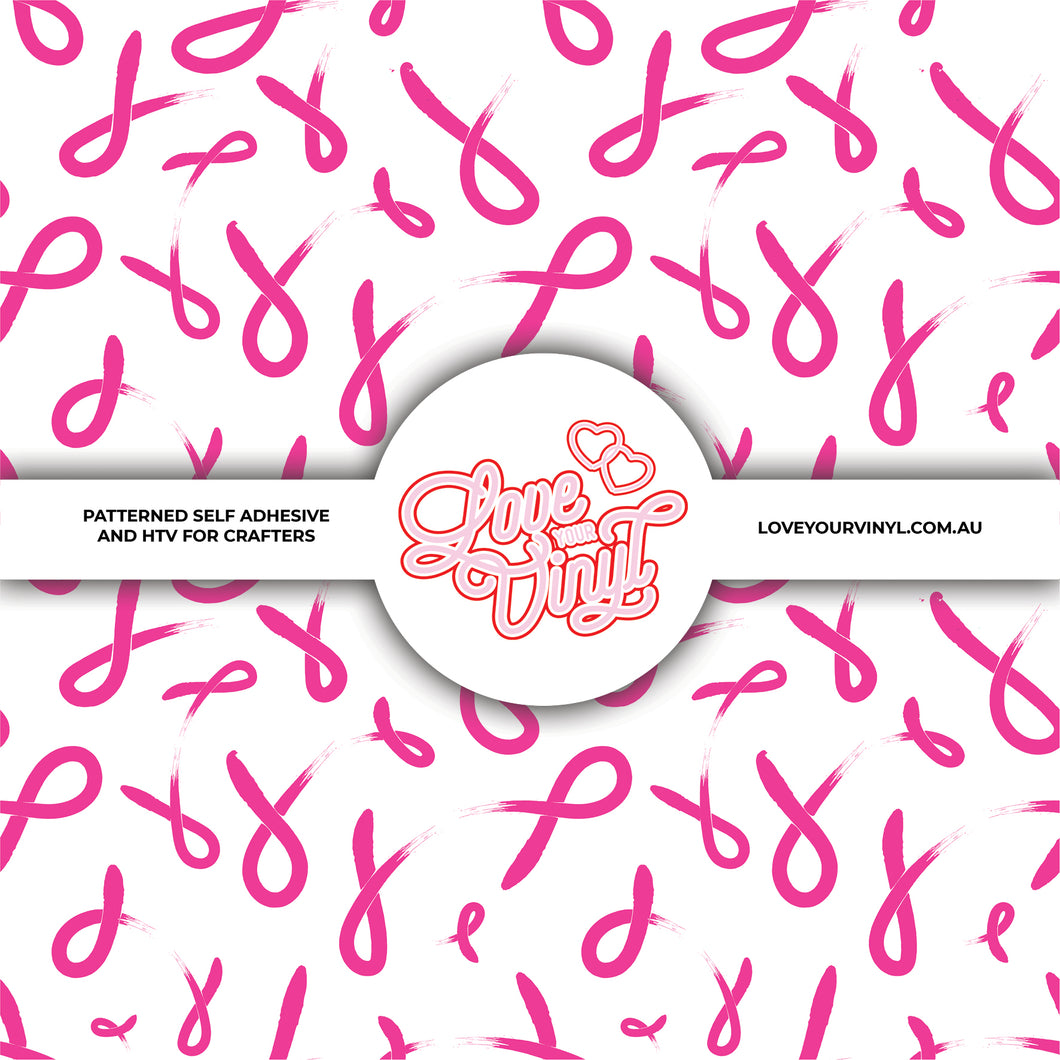 Pink Ribbon Breast Cancer Awareness Patterned Vinyl LYV_2406