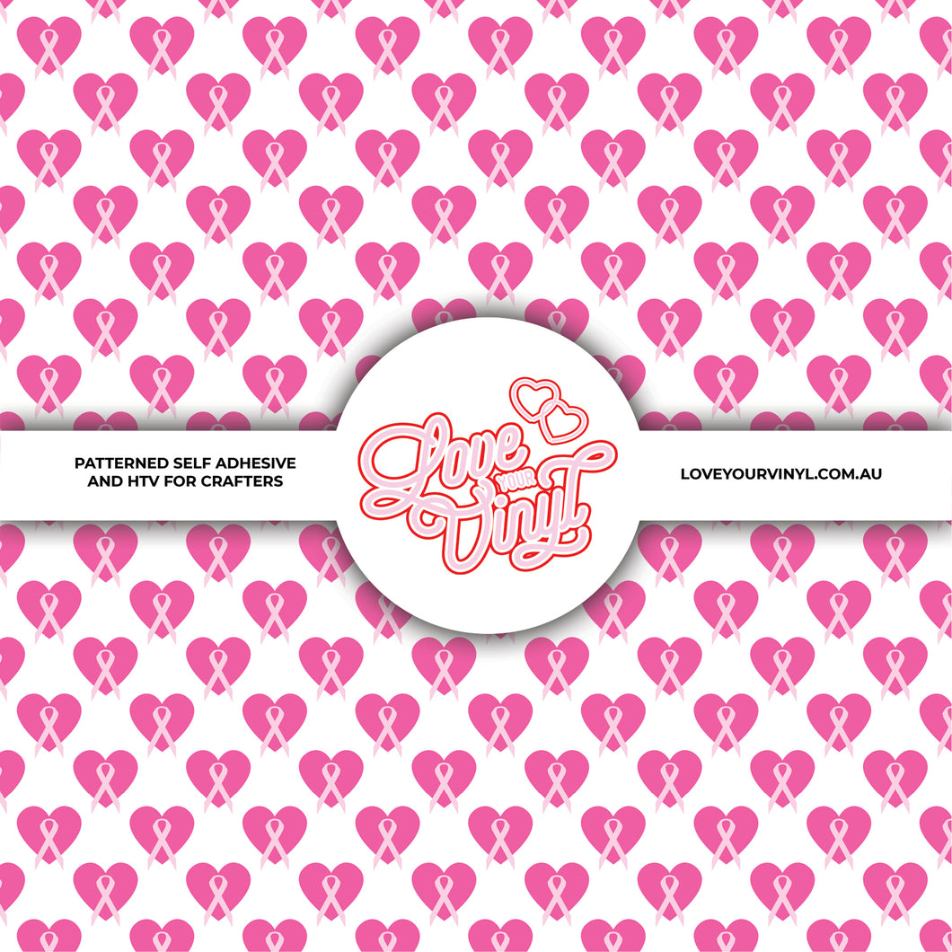 Pink Ribbon Breast Cancer Awareness Patterned Vinyl LYV_2408