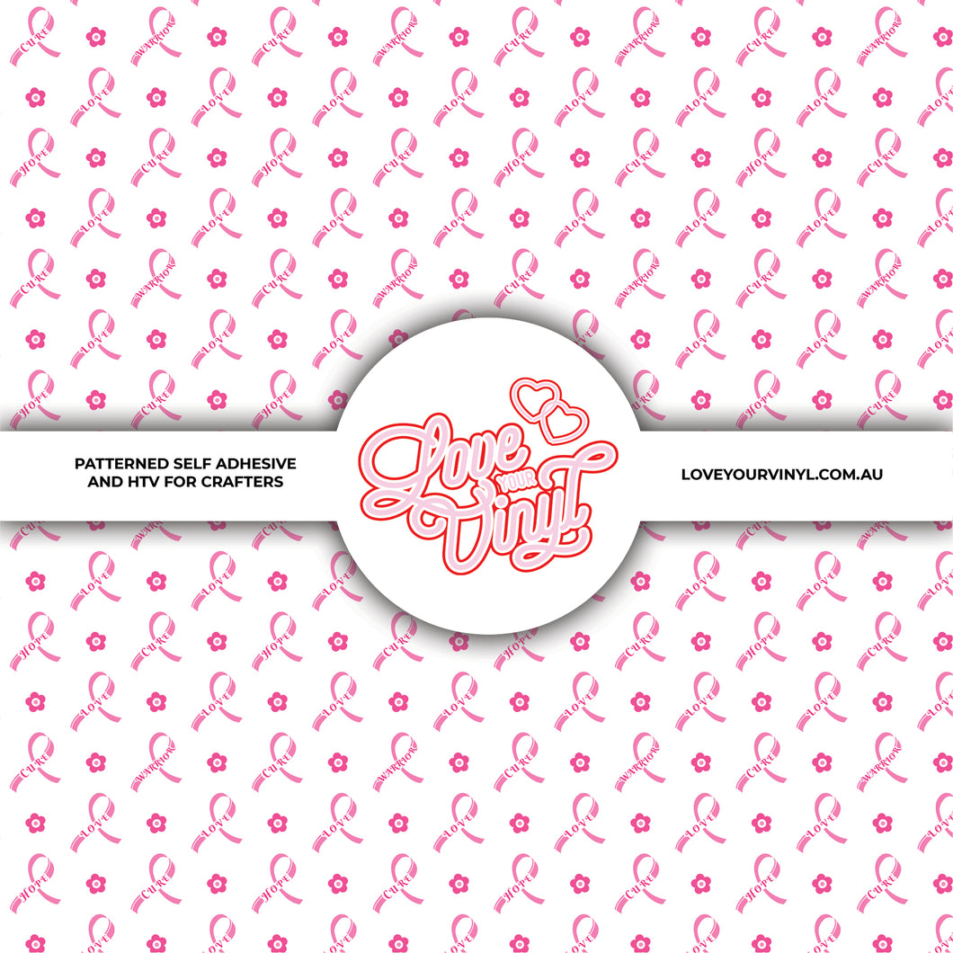 Pink Ribbon Breast Cancer Awareness Patterned Vinyl LYV_2412