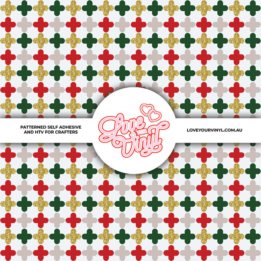 Christmas Cross Patterned Vinyl LYV_2422