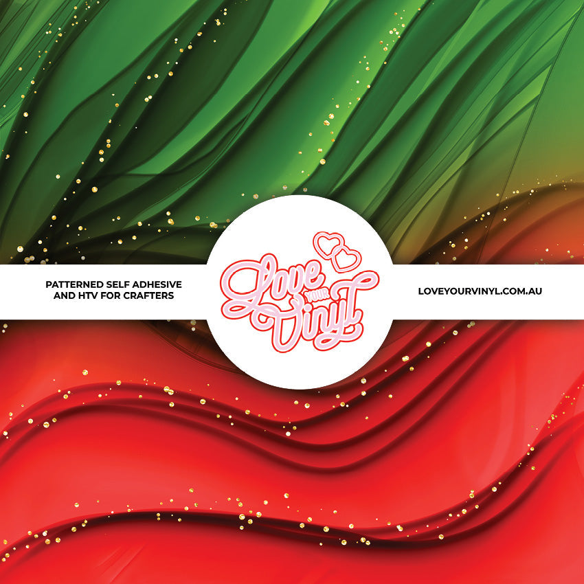 Green and Red Textured Christmas Patterned Vinyl LYV_2435