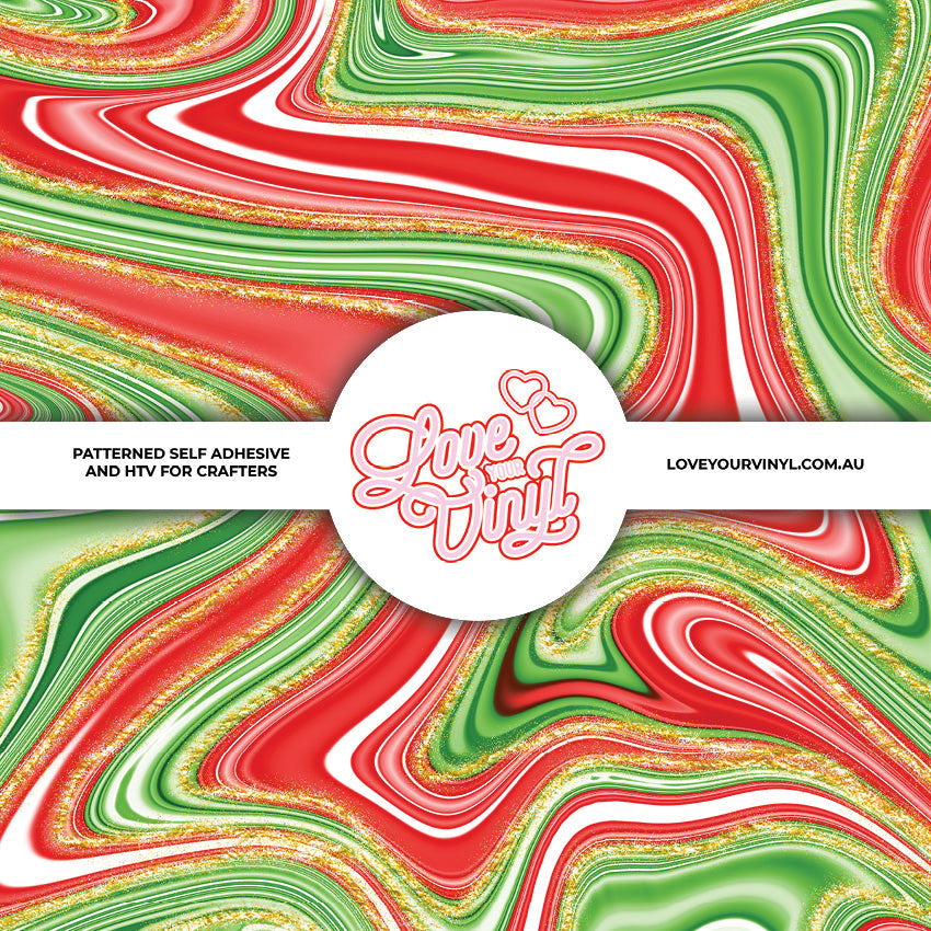 Red, Green and White Christmas Patterned Vinyl LYV_2450