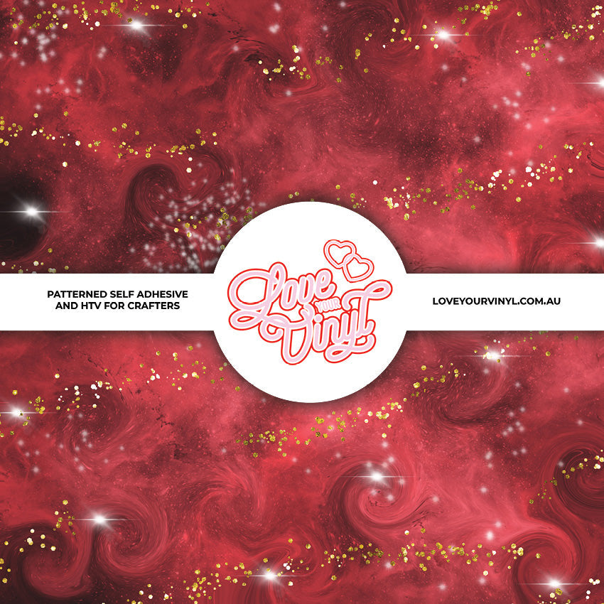 Red Christmas Galaxy Patterned Vinyl LYV_2459