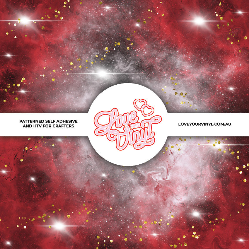 Red Christmas Galaxy Patterned Vinyl LYV_2467