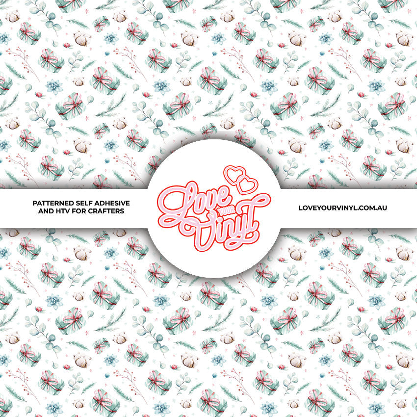 White Christmas Ornaments Patterned Vinyl LYV_2473